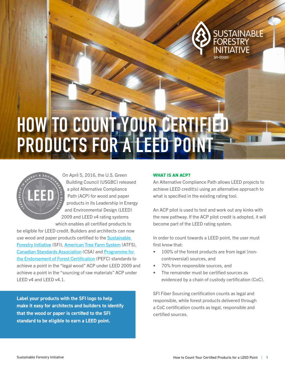 SFI Wood LEED ACP | Resources | ForestSource